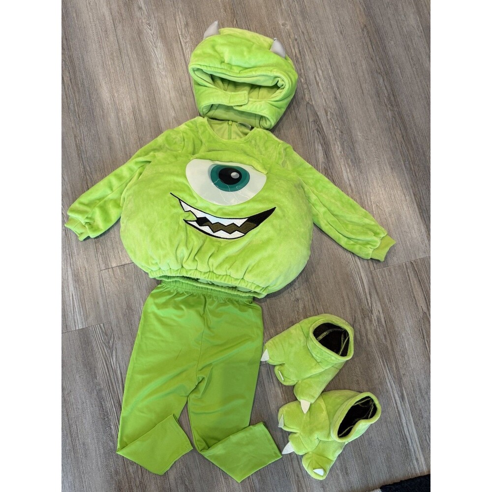 Disney Pixar Monsters Inc Mike Wazowski Costume Size 2T Green Halloween Outfit